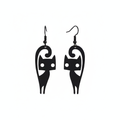 Black Cat Silhouette Drop Earrings