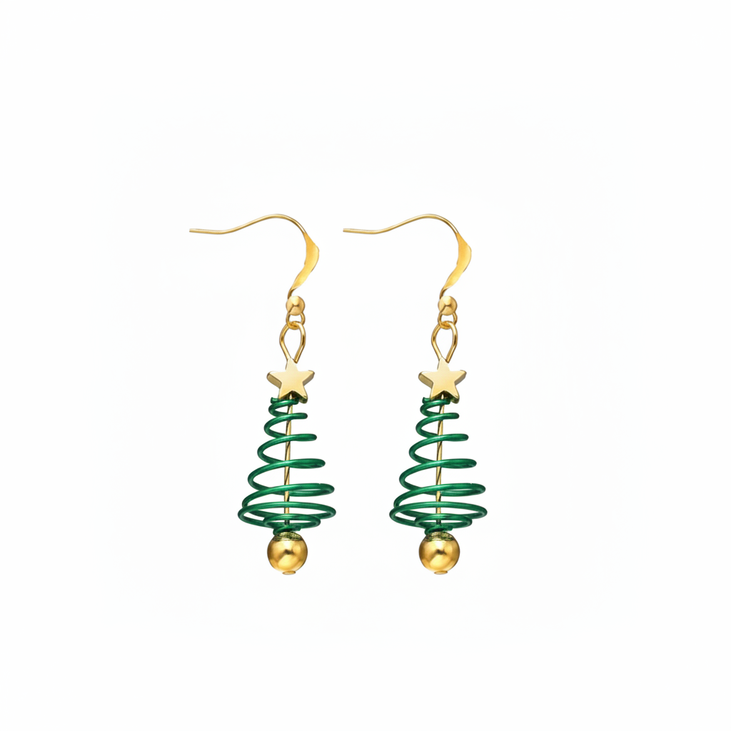 Christmas Tree Drop Earrings