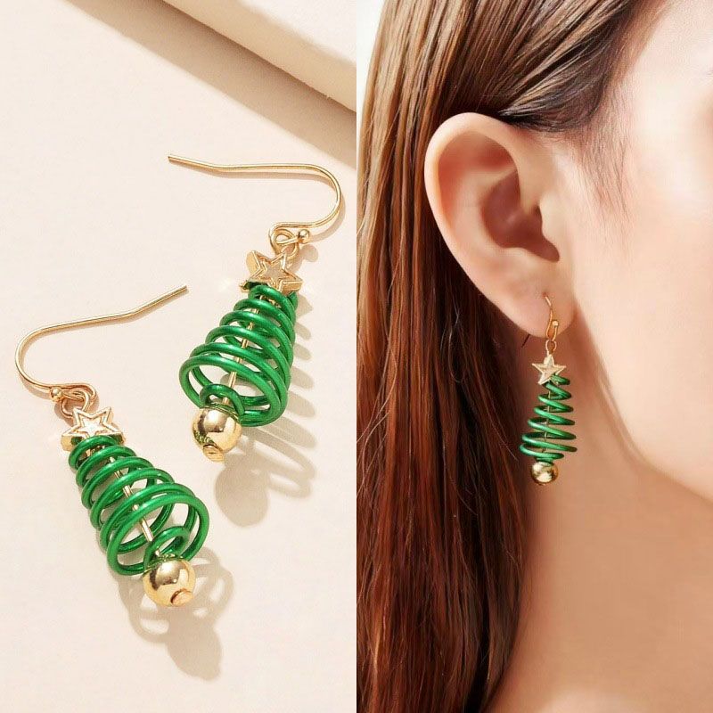 Christmas Tree Drop Earrings