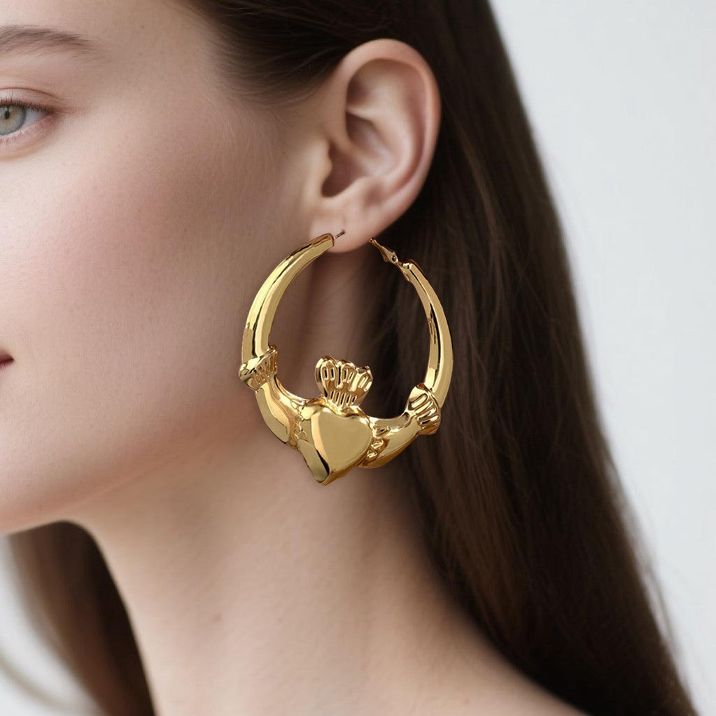 Claddagh Hoop Earrings