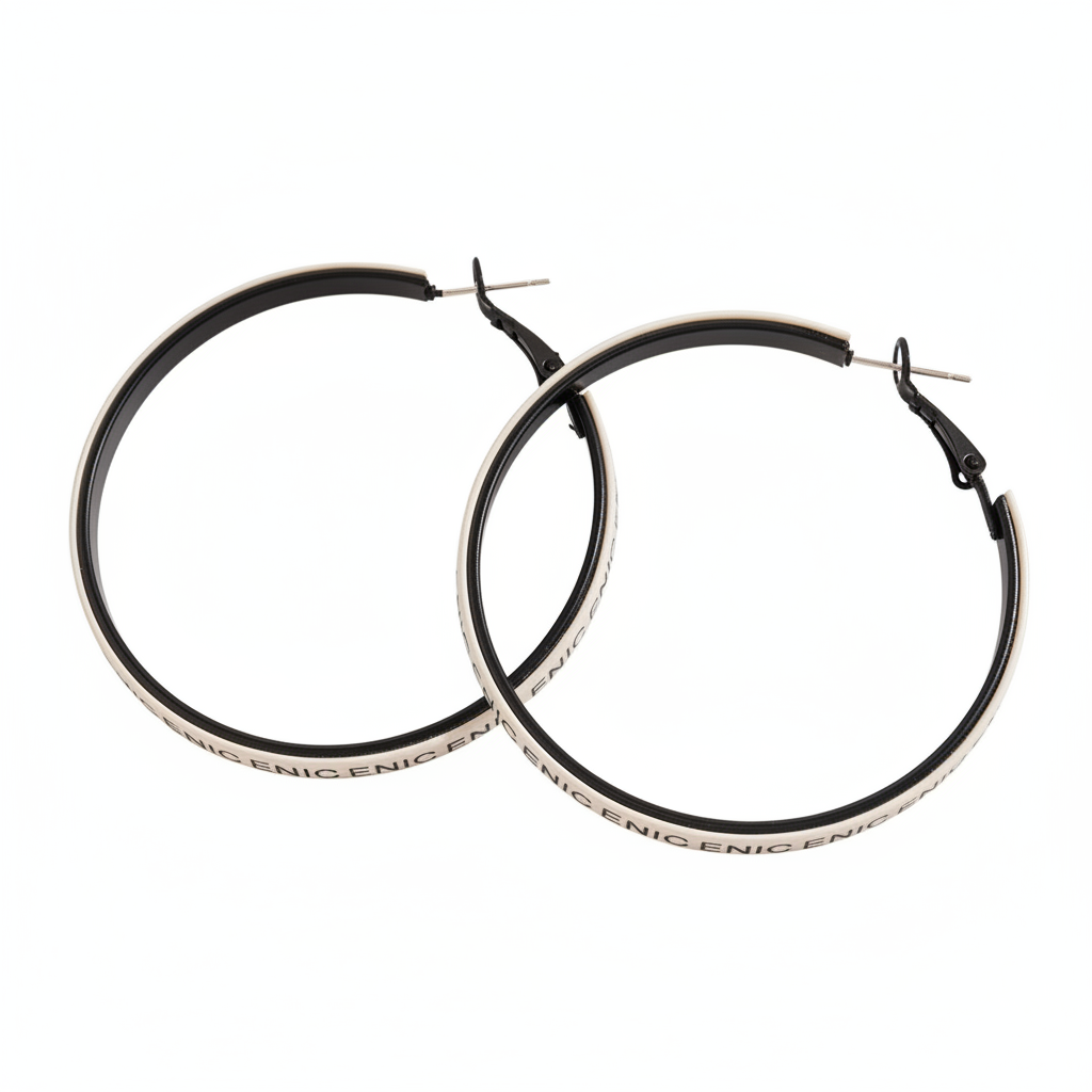 Enic Letter Engraved Hoop Earrings