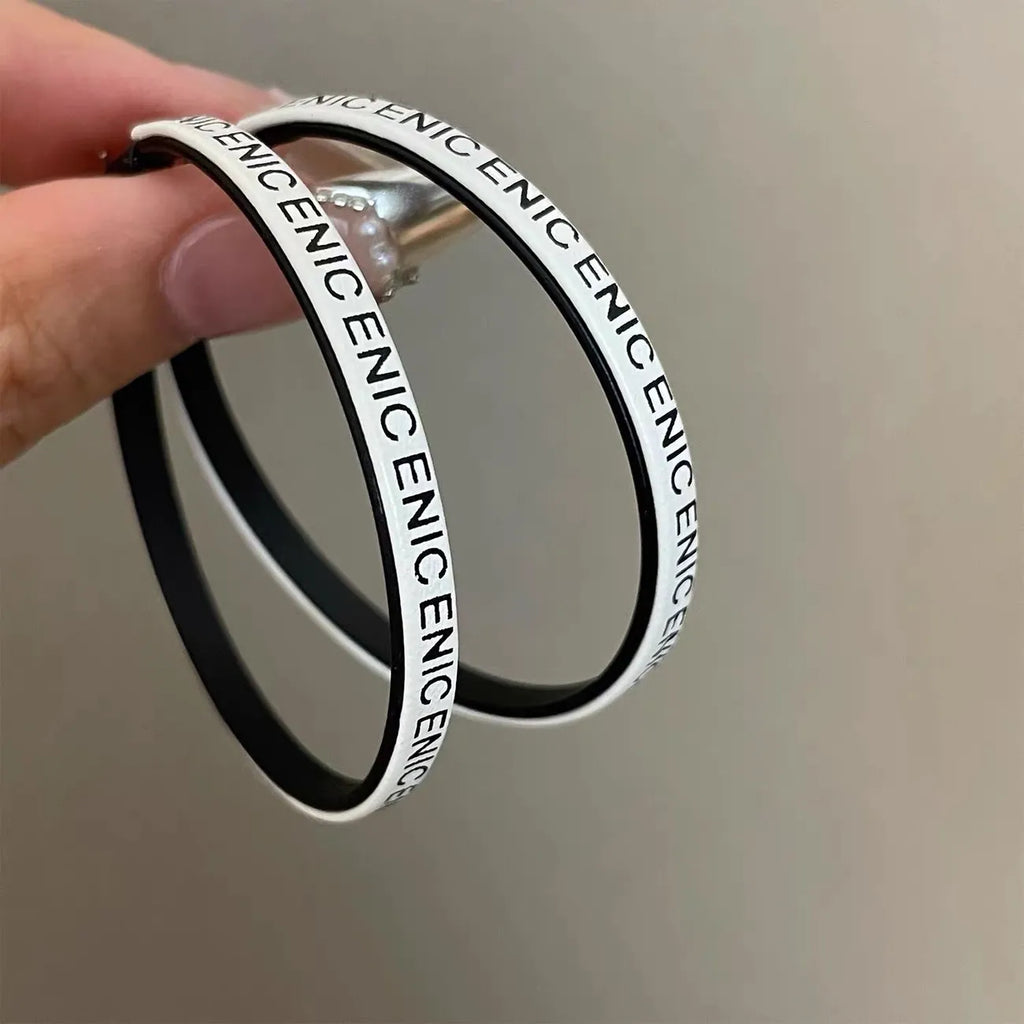 Enic Letter Engraved Hoop Earrings