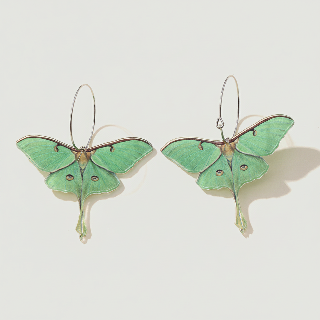 Luna Moth Drop Earrings