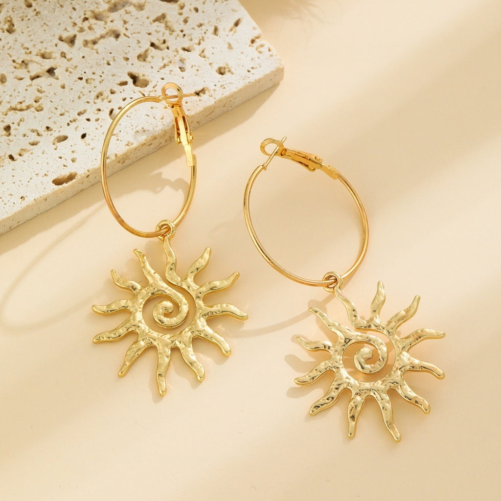 Spiral Sun Drop Earrings