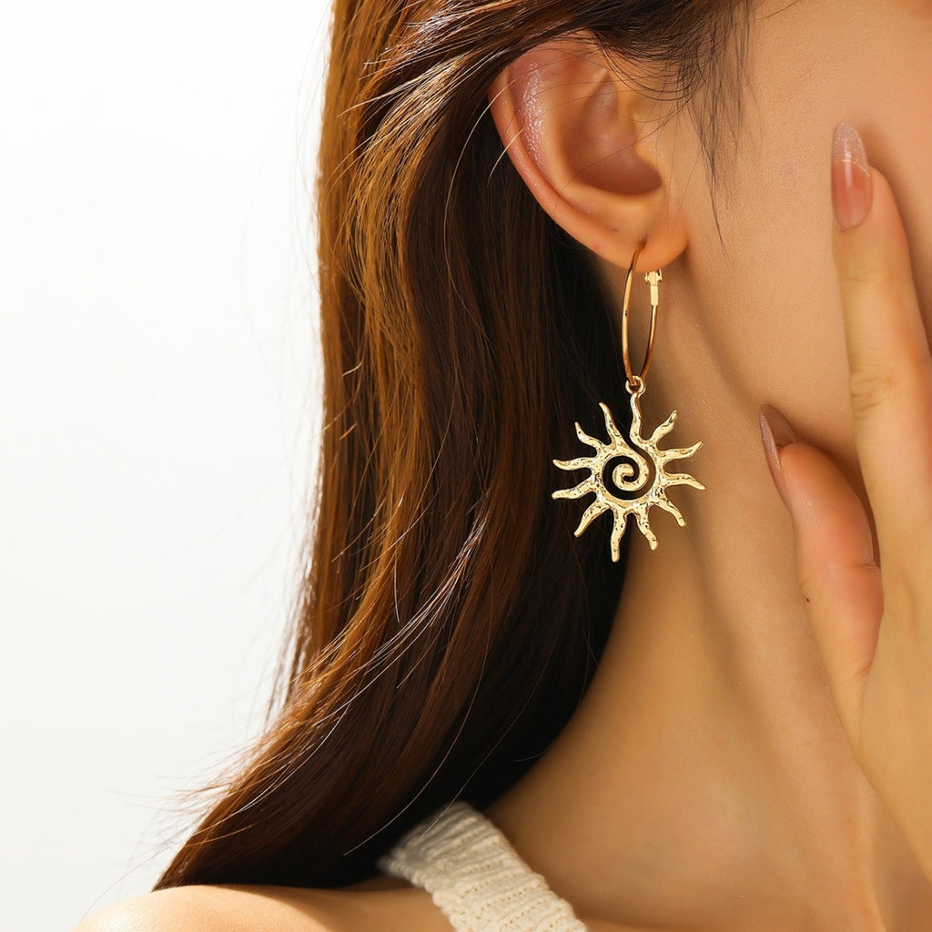 Spiral Sun Drop Earrings