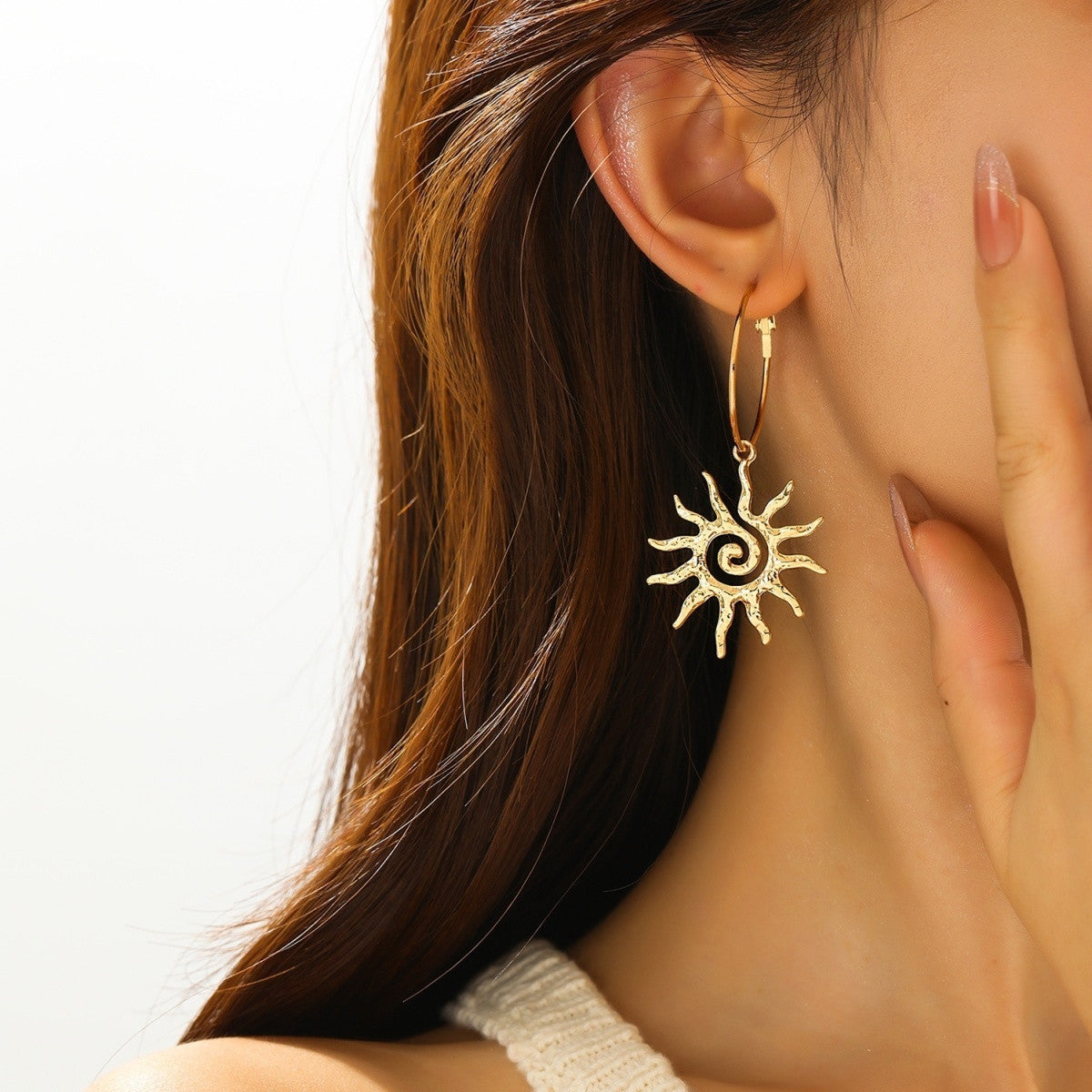 Spiral Sun Drop Earrings