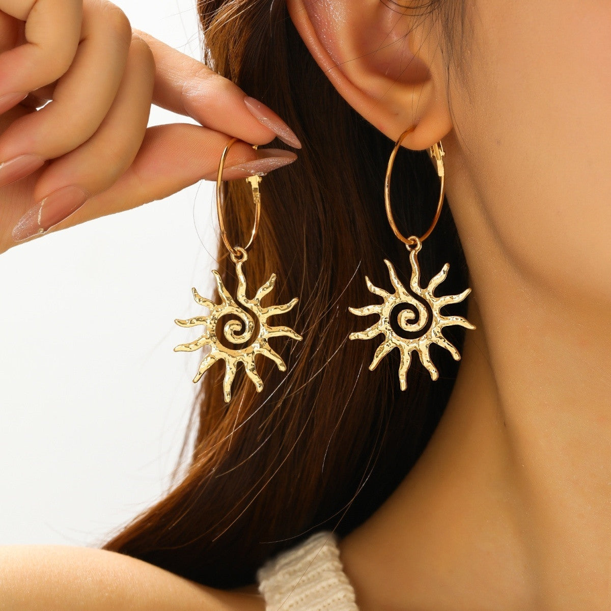 Spiral Sun Drop Earrings
