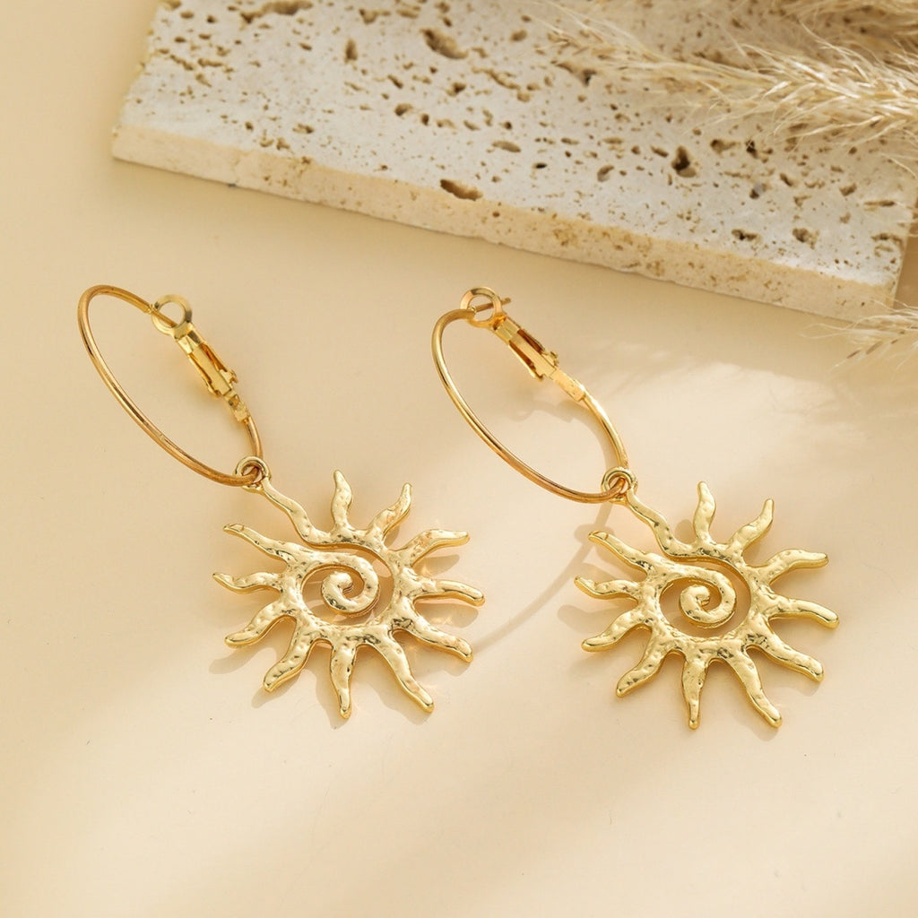 Spiral Sun Drop Earrings