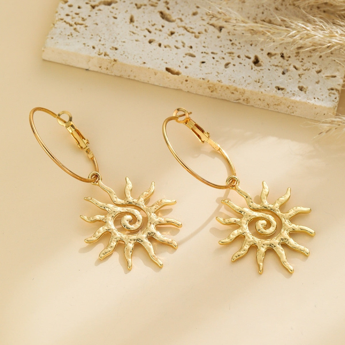 Spiral Sun Drop Earrings