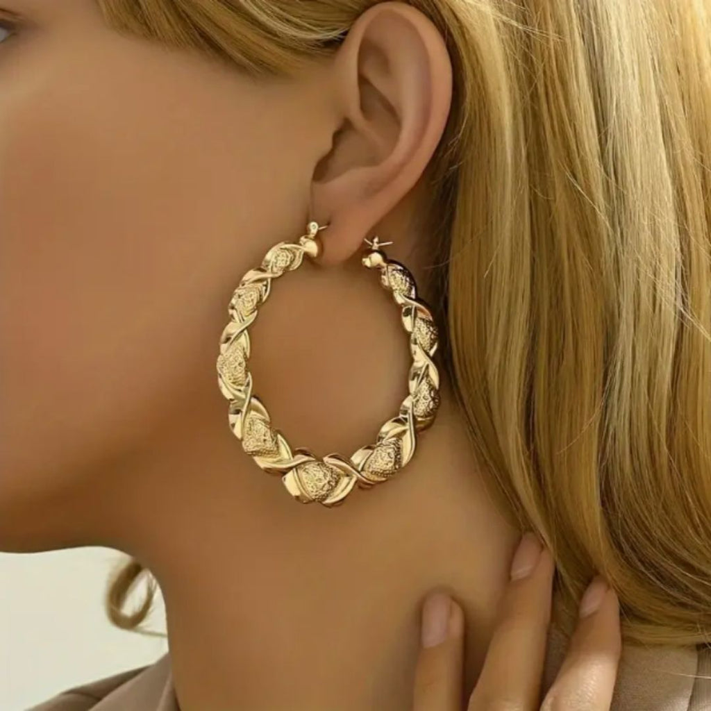 Twisted Textured Hoop Earrings