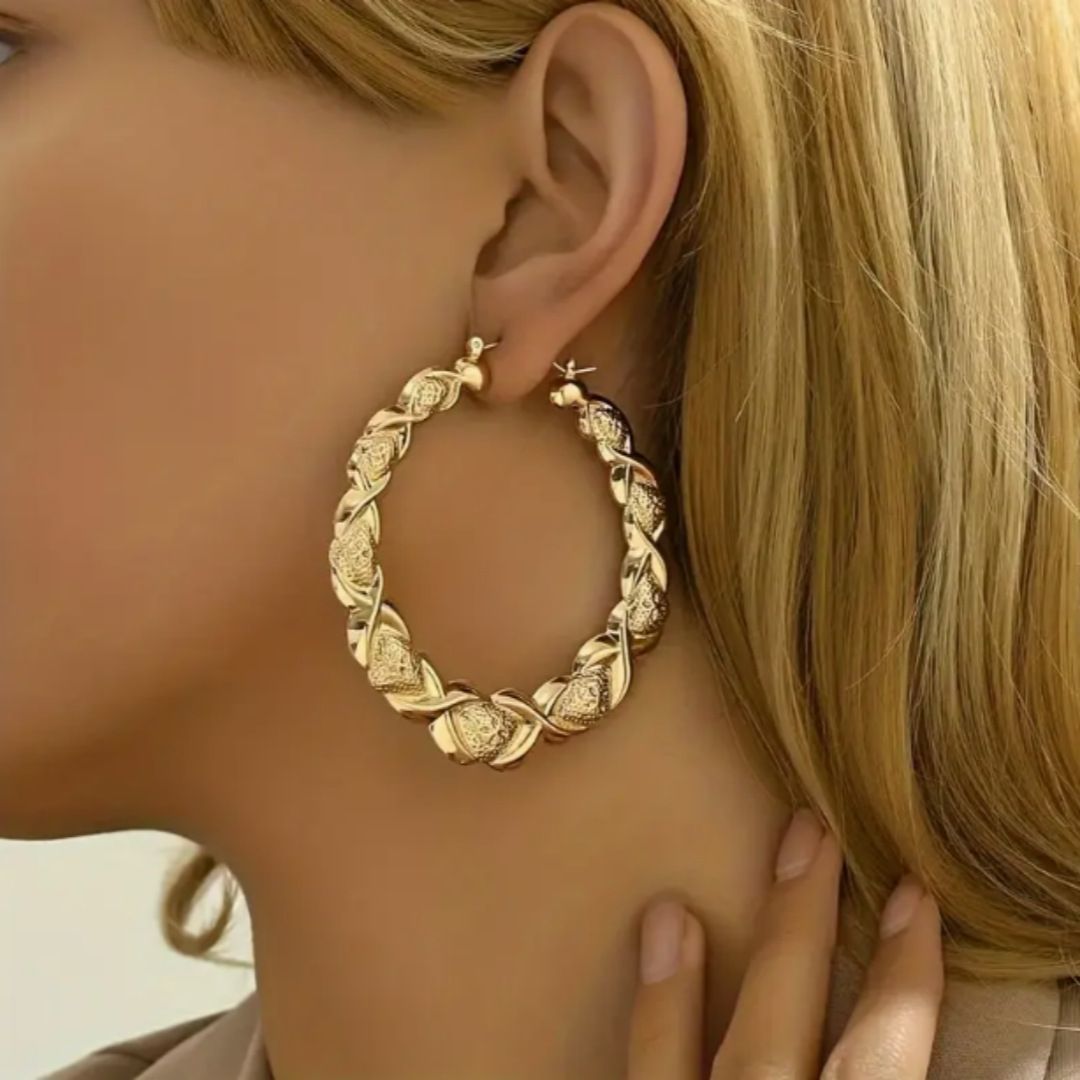 Twisted Textured Hoop Earrings