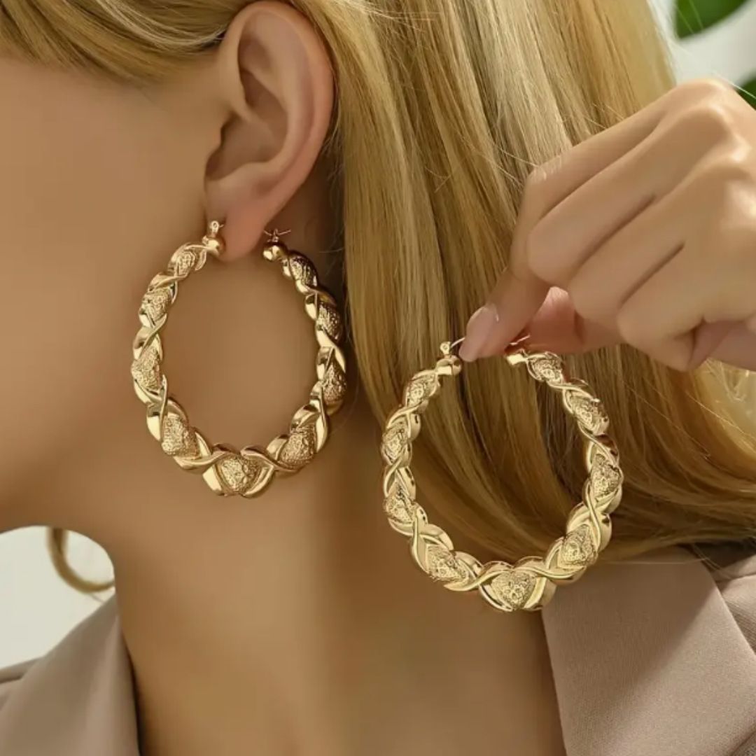 Twisted Textured Hoop Earrings